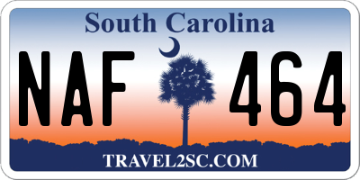 SC license plate NAF464