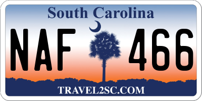 SC license plate NAF466