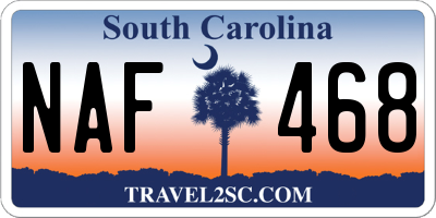 SC license plate NAF468