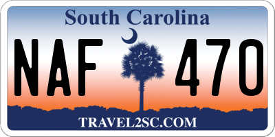 SC license plate NAF470
