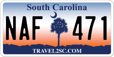 SC license plate NAF471