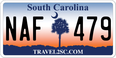 SC license plate NAF479