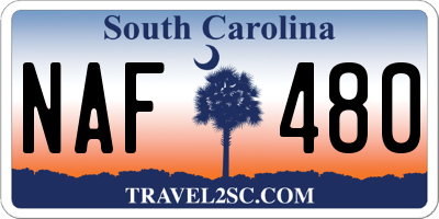 SC license plate NAF480