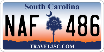 SC license plate NAF486
