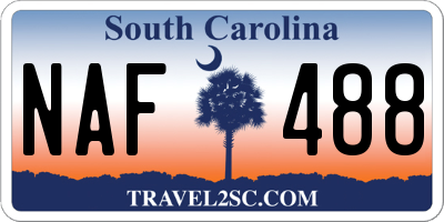 SC license plate NAF488