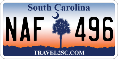 SC license plate NAF496