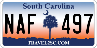 SC license plate NAF497