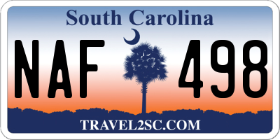 SC license plate NAF498