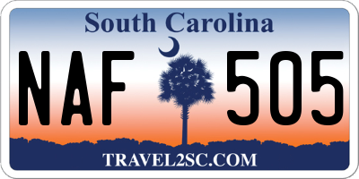 SC license plate NAF505