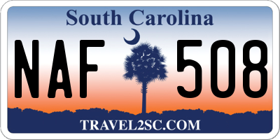 SC license plate NAF508