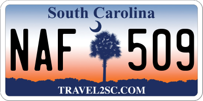 SC license plate NAF509