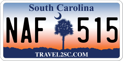 SC license plate NAF515