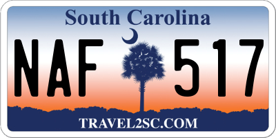 SC license plate NAF517