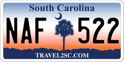 SC license plate NAF522