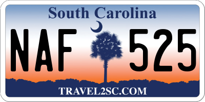 SC license plate NAF525