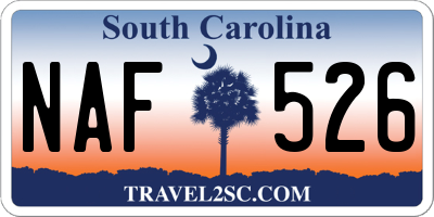SC license plate NAF526