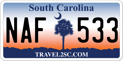 SC license plate NAF533