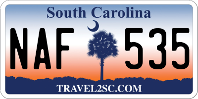 SC license plate NAF535