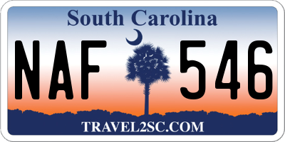 SC license plate NAF546