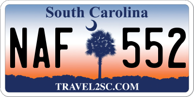 SC license plate NAF552