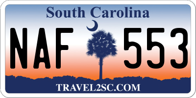 SC license plate NAF553