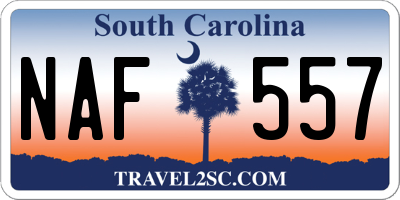 SC license plate NAF557