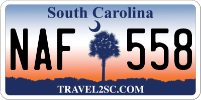 SC license plate NAF558