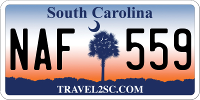 SC license plate NAF559