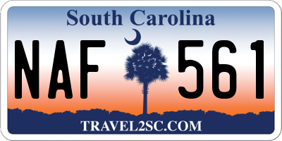 SC license plate NAF561