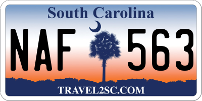 SC license plate NAF563