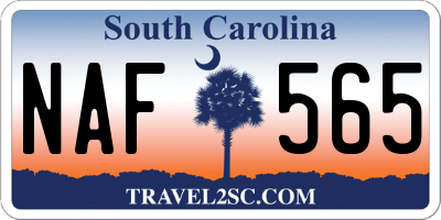 SC license plate NAF565