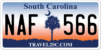 SC license plate NAF566