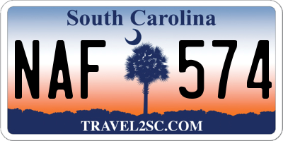 SC license plate NAF574