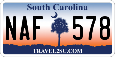 SC license plate NAF578