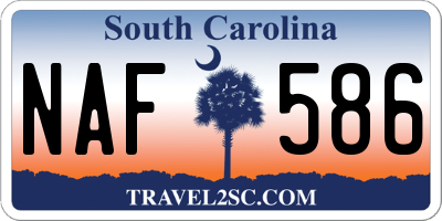 SC license plate NAF586