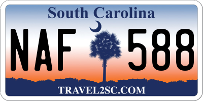 SC license plate NAF588