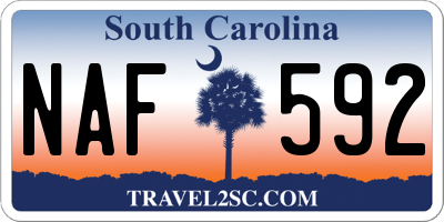 SC license plate NAF592