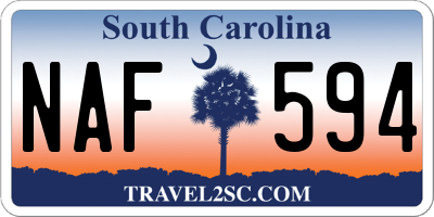 SC license plate NAF594