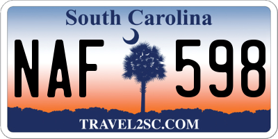 SC license plate NAF598