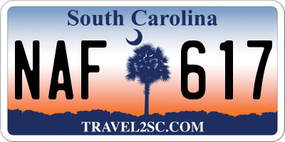 SC license plate NAF617