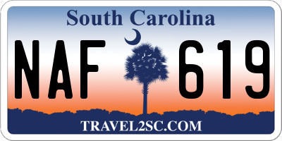 SC license plate NAF619