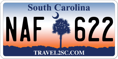 SC license plate NAF622