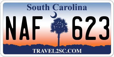 SC license plate NAF623