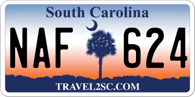 SC license plate NAF624