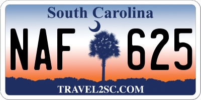 SC license plate NAF625