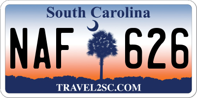 SC license plate NAF626