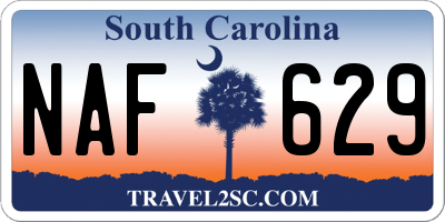 SC license plate NAF629