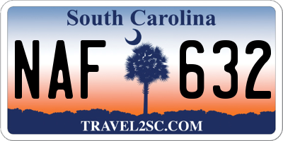 SC license plate NAF632