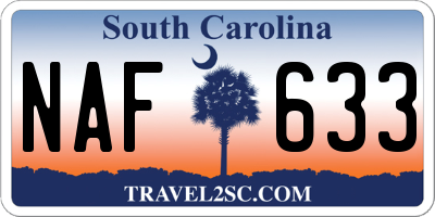 SC license plate NAF633