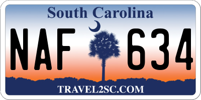 SC license plate NAF634